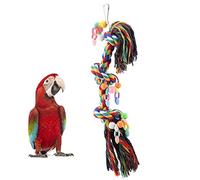 Alomejor Jouet Perroquet Suspendu coloré pour Jeu Interactif, avec Cintre pour Oiseaux, Corde en Coton