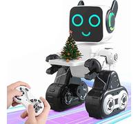Alomejor Jouet Robot Interactif, Robot Programmable Parlant, Chantant, Dansant, télécommandé avec Enregistrement Vocal et Banque de Pièces, pour Cadeau d'anniversaire pour Enfants