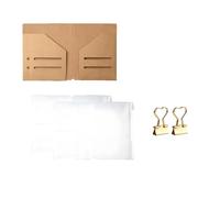 Alomejor Kit D'accessoires pour Carnet de Voyage 6 en 1 pour le Scrapbooking et la Planification Quotidienne avec Dossiers Kraft et Pochettes à Fermeture éclair en PVC (Ensemble de 6 sacs en papier