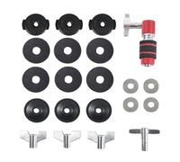 Alomejor Kit de 21 Pièces de Remplacement pour Cymbales, Accessoires pour Batterie avec Rondelles en Feutre, écrous à Oreilles, Sleeves de Cymbale e Batterie pour Entretien et