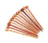 Alomejor Kit de Bricolage de Bâtons de Cheveux Imprimés Rétro avec une Fabrication Exquise pour Diverses Coiffures, pour les Femmes, Bâtons en Bois de 5,2 Pouces