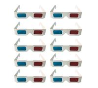 Alomejor Kit de Bricolage de Lunettes 3D en Carton pour Enfants et éducation Scientifique, Paquet de 10 Lunettes 3D Rouge Bleu pour Films et Activités (avec carte)