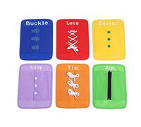 Alomejor Kit de Carton d'apprentissage 6 Pièces, Jouet de Cravate à Boucle de Bouton, Jouet D'intelligence pour bébé, Fermeture éclair en Dentelle pour Enfants