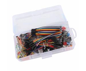Alomejor Kit de Composants électroniques, Assortiment Complet pour Débutants, Expériences de Programmation avec Carte de Développement R3, Planche à Pain 830 Points de Liaison