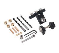 Alomejor Kit de Gabarit de Trous de Poche 3 en 1, Guide de Perçage Durable pour le Travail du Bois, pour le Perçage Précis des Trous, Mèches en Alliage D'aluminium de 10mm et 15mm