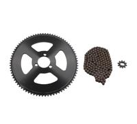 Alomejor Kit de Pignon et Chaîne 80T Mini 25H, Pignon de Chaîne à Trou en H 10T pour la Plupart des Vélos de Montagne, VTT, Scooters