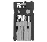 Alomejor Kit de Réparation Vélo, 19 en 1 Outil Multifonction en Acier | Design Pliable, Compact pour Vélo de Route et VTT, Comprend Dérive-chaîne, clé Hexagonale, Tournevis, Démonte-pneu