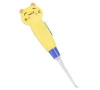 Alomejor Lampe de Poche Mignonne de Dessin animé, Dissolvant de Cérumen ABS Couleur Rose avec Tête de Remplacement pour Enfants (Chaton Jaune)