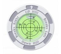 Alomejor Lecteur de Vert de Golf, échelle Claire et Précise avec Niveau à Bulle intégré, Marqueur de Balle de Golf en Alliage de Zinc pour Une Stratégie de Mise Précise (White)