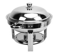 Alomejor L'ensemble de Buffet de Réchaud Rond en Acier Inoxydable Réchauffe Efficacement les Aliments pour les Fêtes et les événements de Restauration, capacité de 6 L pour les Buffets et les Salles