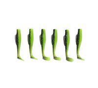Alomejor Leurre de Pêche à Queue en T, Appâts en Silicone Souple Bicolore 6,7 Cm avec Une Action de Nage Réaliste et Une Apparence Vive pour la Truite Basse en (Paquet de 6 pièces)