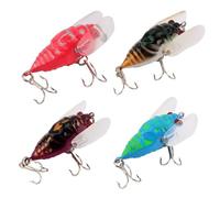 Alomejor Leurre de pêche Artificiel Mini Insecte Cigale Shapr Leurres Bass Leurres de pêche en Eau Douce pour la pêche en Eau Douce, Couleur aléatoire