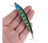 Alomejor Leurre de Pêche, Plastique ABS avec Yeux 3D et Triple Hameçons, Idéal pour la Pêche en Eau Douce et la de la Truite