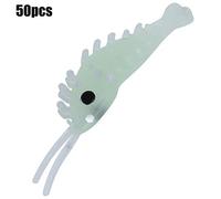 Alomejor Leurre de Simulation de Crevettes d'herbe Lumineuse 50 Pièces, Appât Artificiel pour la Pêche en Mer et en Eau Douce avec Une Action de Nage Réaliste et Une Haute visibilité