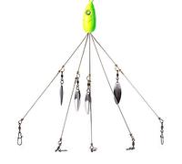 Alomejor leurre Parapluie,5 Bras et Sequin Rotatif pour Attraction maximale,rig d'appâts,18g léger et résistant,for pêcheurs en mer et en Eau Douce débutants ou Experts