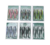 Alomejor Leurres de Pêche, 30 Pièces en PVC à Coulage Lent, Appâts Souples Réalistes avec Mouvement Erratique pour la Pêche en Eau Douce, au Bar, à la Truite, au Brochet