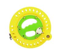 Alomejor Ligne en Plastique de cerf-Volant de pêche, Enrouleur de Roue de Kitesurf extérieur en Plastique Durable Jaune/Vert Professionnel avec l'outil de Serrure(Jaune)
