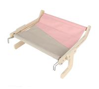 Alomejor Lit Hamac pour Chat, Cadre en Bois, Lin en Coton Respirant pour Chats et Petits Animaux, Grand Espace pour Le Confort et la Ventilation (Taille Unique)