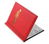Alomejor Livre D'album de Pièces de Monnaie Super Transparent, 250 Pochettes, Support de Collecte d'argent, 8,46x6,77 Pouces, pour Collectionneurs de Pièces de Monnaie, Rouge (Rouge)