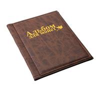 Alomejor Livre D'album de Pièces de Monnaie Super Transparent, 250 Pochettes, Support de Collecte d'argent, 8,46x6,77 Pouces, pour Collectionneurs de Pièces de Monnaie, Rouge (Brown)