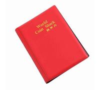 Alomejor Livre de Collection de Pièces de Monnaie Compact, 120 Pochettes, 10 Pages, Album de Rangement de Pièces de Monnaie du Monde Portable pour Jetons et Casquettes, Vert (Rouge)