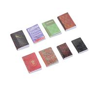 Alomejor Livres Miniatures pour Maison de Poupée, 8 Pièces Modèles | Papier inodore, Utilisation polyvalente, Belles couleurs, Améliore les styles de décoration, Convient à diverses pièces