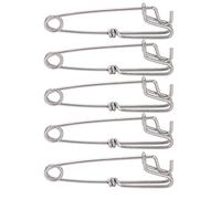 Alomejor Long Line Clips Snap 5PCS Acier Inoxydable Palangre Branche Cintre Snap Swives Float Line Thon Clip(2.6 * 100MM)