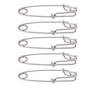 Alomejor Long Line Clips Snap 5PCS Acier Inoxydable Palangre Branche Cintre Snap Swives Float Line Thon Clip(2.0 * 80MM)