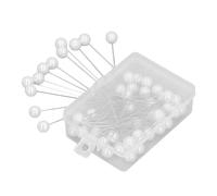 Alomejor Longues épingles à Tissu Blanches avec Tête de Perle, 50 épingles à Coudre Droites avec Aiguilles pour Robe de Mariée, épaisses en Acier Inoxydable pour Maintenir les Tissus en Toute sécurité