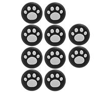 Alomejor Lot de 10 Couvercles de Poignée de Joystick en Forme de Patte de Chat, Capuchons en Silicone de Haute qualité pour/Lite, Durables et Faciles à Nettoyer (Griffes Blanches sur Fond Noir)