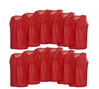 Alomejor Lot de 12 Gilets d'entraînement en Maille Scrimmage Team Gilets d'entraînement en Maille Scrimmage Gilet de Football Respirant Maillots Adultes Bavoirs