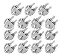 Alomejor Lot de 15 Serre-Câbles en Acier Inoxydable M2, Fixations à Boulon en U avec Filetage Profond pour Câbles de 1,6 Mm de Diamètre, équipement D'extérieur