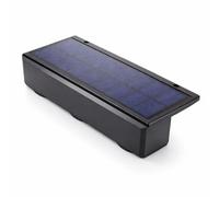 Alomejor Lumière de Clôture Solaire ABS, Applique Murale Extérieure étanche avec 3 Lentilles LED, Détection Intelligente de la Lumière, pour Décoration de Jardin et de Cour (Lumière Chaude)