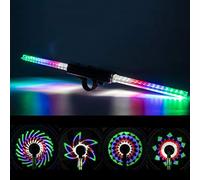 Alomejor Lumières de Roue Super Lumineuses, Lumières de Jante à LED étanches, Faciles à Utiliser, Longue Durée de Vie. (Colorful)
