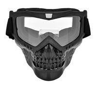 Alomejor Lunettes de casque de moto Masque de moto avec lunettes de protection UV Lunettes d'équitation pour les sports de plein air(Transparent)