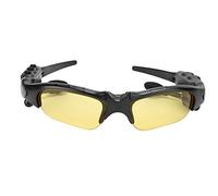 Alomejor Lunettes de Soleil Bluetooth 5.0, écouteurs sans Fil avec Son Stéréo pour Les Activités de Plein Air, Marron foncé (Yellow)