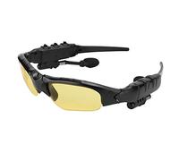 Alomejor Lunettes de Soleil Bluetooth 5.0, écouteurs sans Fil avec Son Stéréo pour Les Activités de Plein Air, Marron foncé (Yellow)