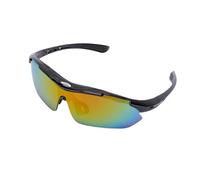 Alomejor Lunettes de Soleil Polarisées TAC PC Lunettes de Soleil de Sport à Clipser avec 4 Verres Interchangeables Design Rabattable pour la Pêche, le Cyclisme, la Course à Pied, la Randonnée, la