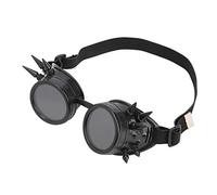 Alomejor Lunettes de vélo Vintage Lunettes de Lunettes Steampunk Coupe-vent Moto Lunettes de vélo pour la conduite Vélo Pêche(Noir)