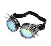 Alomejor Lunettes Kaléidoscope Pièces de Nez Réglables Halloween Lunettes Steampunk Décoration pour Garçons (Argent Ancien)
