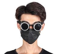 Alomejor Lunettes Steampunk Vintage avec Plaquette de Nez Réglable pour Décoration de Fête Rétro, Lunettes de Soleil ABS Double Couche pour la Décoration (#1) (#1) (#3)