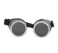 Alomejor Lunettes Steampunk Vintage pour Homme et Femme - Monture Métallique Réglable Style Gothique & Rétro, Design Rustique avec Détails Argentés, Taille Unique 150 × 60 mm (5,9
