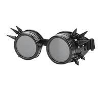 Alomejor Lunettes Vintage, Lunettes Steampunk à Pointes Double Couche Coupe-Vent Punk Cosplay Lunettes pour Costume Party (Le Noir)