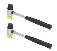 Alomejor Maillet en Caoutchouc en Acier Inoxydable, Poignée Antidérapante Légère, extrémité Détachable, Petit Marteau pour L'artisanat, 2 Pièces