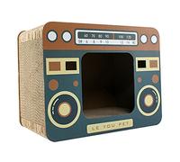 Alomejor Maison à Gratter pour Chat en Papier ondulé Durable, Grand Espace, Respirante, pour Se Reposer et Jouer, Convient aux Chats de Moins de 13,2 LB (Radio)