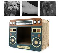 Alomejor Maison à Gratter pour Chat en Papier ondulé Durable, Grand Espace, Respirante, pour Se Reposer et Jouer, Convient aux Chats de Moins de 13,2 LB (Radio)