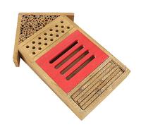 Alomejor Maison à Insectes en Bois avec Motif Décoratif pour Décoration de Jardin Encourageant la Nidification des Abeilles et des Insectes 19,5 X 3,8 X 29,8 Cm