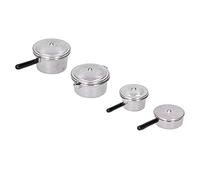 Alomejor Maison de Poupée Pot, Ensemble de Batterie de Cuisine Miniature | Métal durable et respectueux de l\'environnement, adapté aux jeux de rôle, accessoire de cuisine