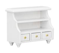 Alomejor Maison de Poupée Table de Chevet, Design Miniature en Bois | Construction en bois massif, détails exquis, convient à l\'échelle 1:12, grand espace de rangement, couleur blanche classique