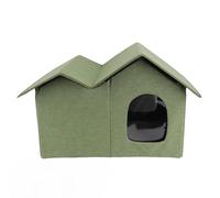 Alomejor Maison Pliable pour Chat, Grande Conception à Pointe, Lit de Grotte fermé Résistant à l'eau pour Chats D'intérieur (Green)